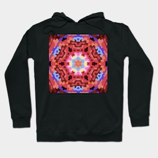 Retro Mandala Flower Red Blue and Orange Hoodie